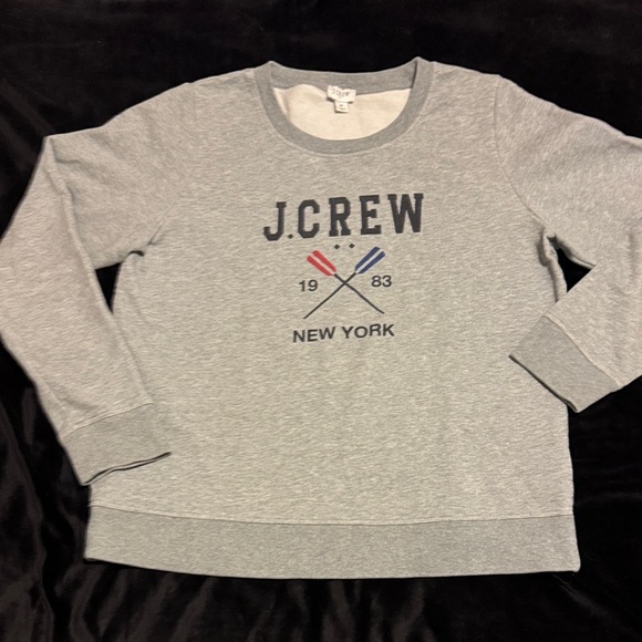 J. Crew Factory Heather Gray Oars New YorkLogo Sweatshirt - Picture 2 of 7
